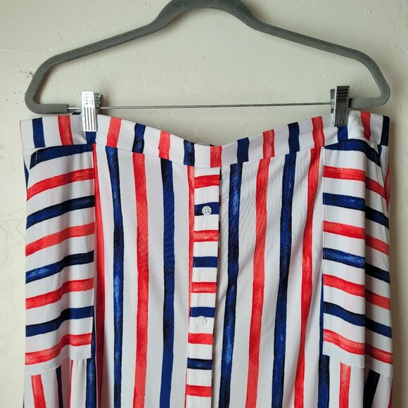 Lane Bryant Striped Crepe Midi Skirt - Picture 5 of 11